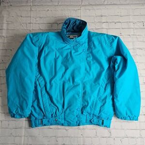 Vintage Obermeyer Jasmin Ski Jacket Turquoise Blue Womens Size 10 80s 90s Retro